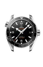 Lunetta girevole unidirezionale in ceramica nera lucida con scala graduata Liquidmetal™ e profilo laterale della cassa in acciaio inox da 43,5 mm.